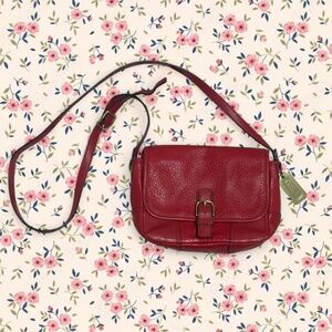Vintage Red Coach Crossbody Bag